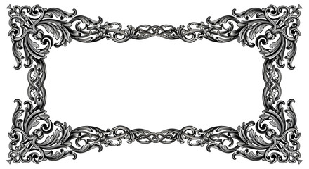 Elegant antique ornate decorative border design with intricate scrollwork and flourishes