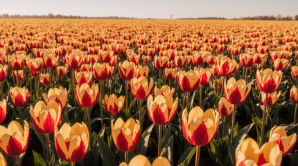 Serene Tulip Meadow Photo with Bright Colors for Springtime Branding and Campaigns
