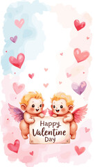 Cute Happy Valentine's day Special, Valentine day poster, cute cliparts, romantic cliparts ,valentine, card, holiday, romantic, celebration, happy, pattern,