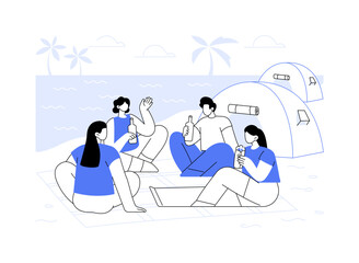 Camping life isolated cartoon vector illustrations.