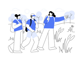 Summer hiking isolated cartoon vector illustrations.