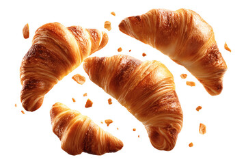 Croissants isolated on transparent or white background, png