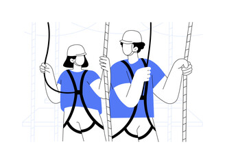 Obstacle course isolated cartoon vector illustrations.