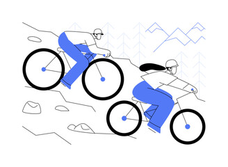 Mountain bike isolated cartoon vector illustrations.