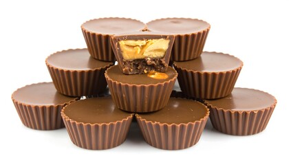 Stack of chocolate peanut butter cups