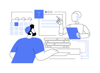 AI-Powered Post Scheduling and Analysis abstract concept vector illustration.