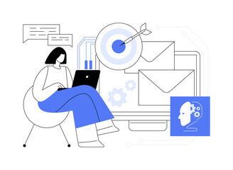 AI-Driven Email Campaign Optimization abstract concept vector illustration.