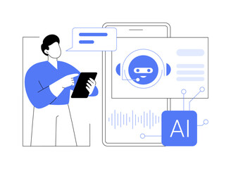 AI-Powered Voice Assistants abstract concept vector illustration.