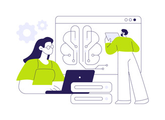 Machine learning engineer AI Architect abstract concept vector illustration.