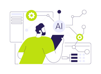 AI Research Scientist abstract concept vector illustration.