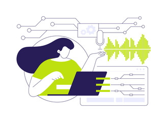 Computational linguist abstract concept vector illustration.