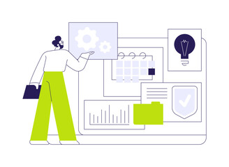 Business process automation abstract concept vector illustration.