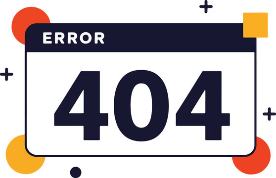 Modern flat design illustration of a 404 error message. Abstract concept for a page not found warning or a system failure notification on a website