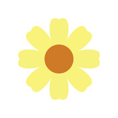 yellow flower bloom daisy emoji symbol sign icon vector illustration isolated flat