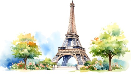 Watercolor Eiffel Tower (3)