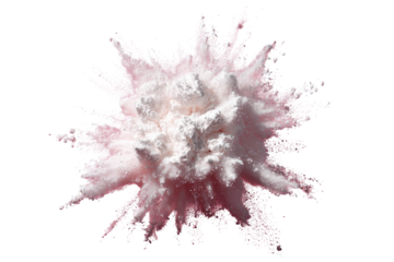 Pink and white powder explosion