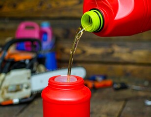 Naklejka premium Oil pouring from a container