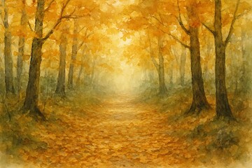 Fototapeta premium Light at the End of the Autumn Woods