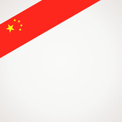 Corner ribbon flag of China for a top left area of a page.