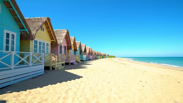 Experience the ultimate tropical getaway in vibrant beachside bungalows, perfect for summer vacations and seaside relaxation, a true paradise escape