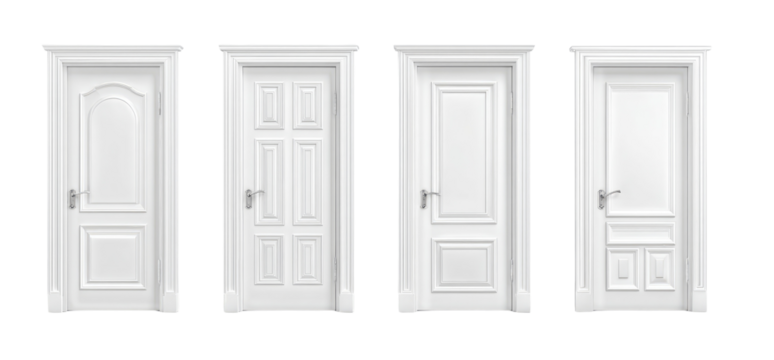 Four Classic White Doors