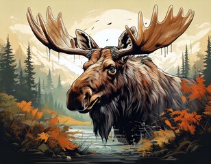 A stunning collection of digital artwork featuring majestic animals, wildlife portraits, scenic landscapes, fantasy wings, sea creatures, and creative artistic illustrations for stock use.