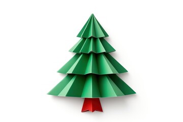 Fototapeta premium Minimal Christmas tree paper christmas origami.