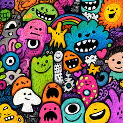 Naklejka premium A playful doodle drawn by a child with a whimsical imagination.