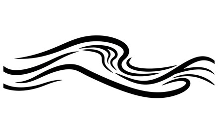 Dynamic black waves create a modern abstract design perfect for backgrounds and graphic elements