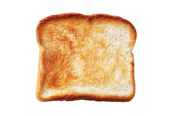 Close-up of a single slice of toasted bread.  Golden-brown crust,  light-tan interior.  Perfectly square, crisp edges