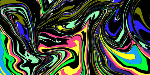 an abstract, vibrant swirl of bold colors, including red, yellow, green, blue, black, and white. elegant vector