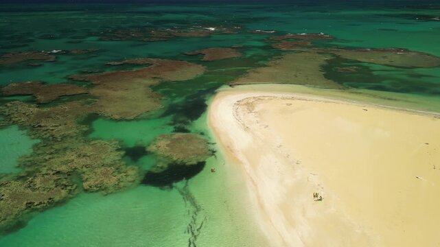 Scenic drone capture of Punta Popy beach, Dominican Republic &mdash; pristine tropical paradise with ocean view