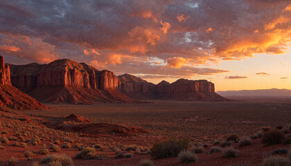 Naklejka premium monument valley sunset