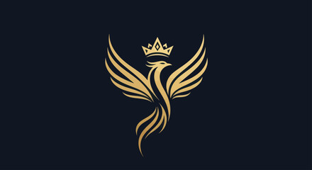 Obraz premium Luxury Golden Crown Logo for Premium Brand or Hotel Identity