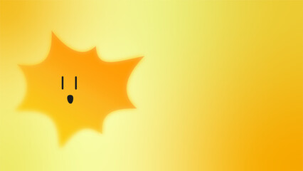 Admiration Emotion Character – Sunny on Yellow Gradient Without Text, Kids Emotional Awareness Illustration. 