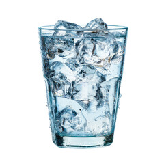 Clear glass tumbler filled with ice cubes and water (6)