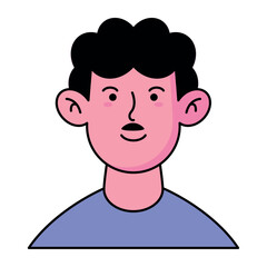 Avatar Male User Vector Illustration