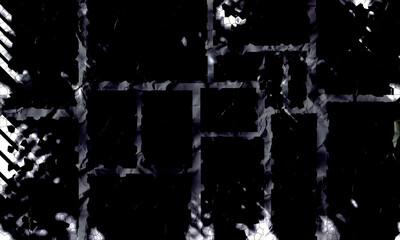 黒色、白色、灰色のベースの色に大きさや形が違うかけた四角形をランダムに配置する等しデザインした抽象的なイラストの背景、壁紙、画像