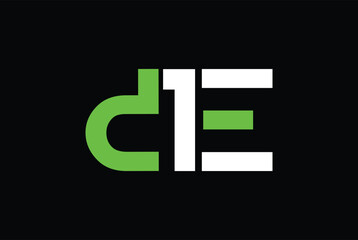 D1E OR EID Initial letter logo vector illustration icon.