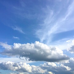 Obraz premium Vast blue sky with fluffy clouds