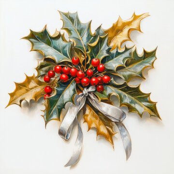 Christmas Bough of Holly leaves leaf christmas.