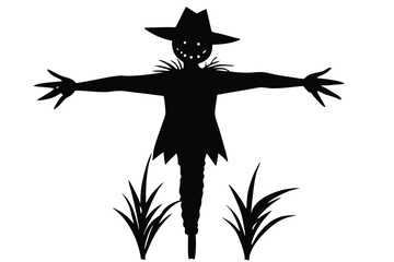 Fototapeta premium Scarecrow in Field Spooky Halloween Clip