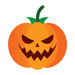 Creepy Pumpkin Lantern Design on White