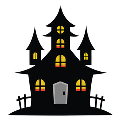 Spooky Haunted House Dark Background Art