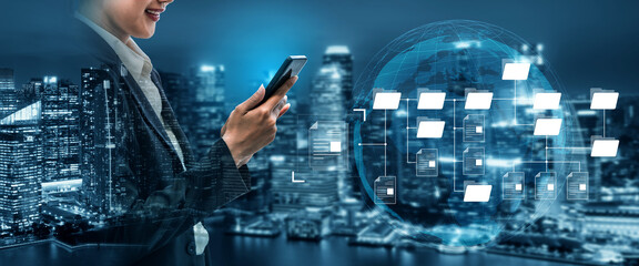 Digital file structure showing folder organization, file hierarchy, and document arrangement. File...