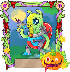 funny monster alien, design illustration