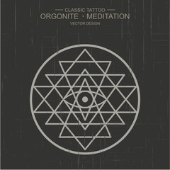 Flower of Life pattern. orgonite healing crystal.