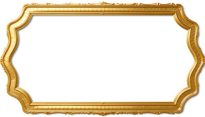 ornate gold picture frame with scalloped edges.