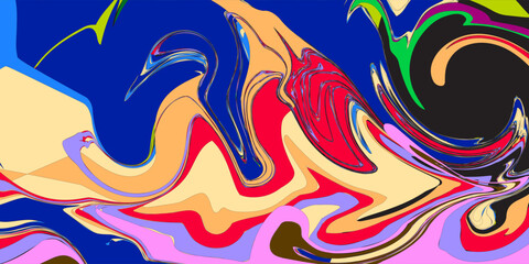 Obraz premium liquid abstract background with oil painting streaks and watercolor