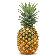 Fototapeta premium Pineapple isolated on white background, clipping path, full depth of field Photo for Commercial Use